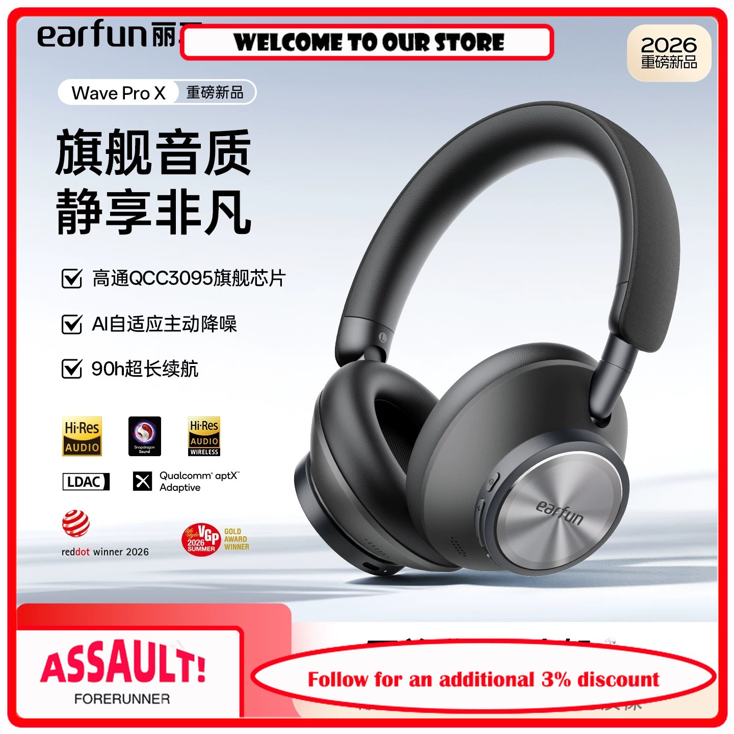 EarFun Wave Pro X Over Ear ANC - Anc Wireless Over Ear Headphones recension och pris