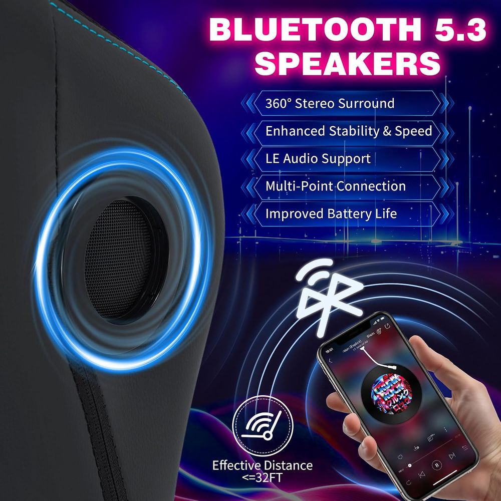 Gaming Chair with LED Lights S - Speakers recension och pris